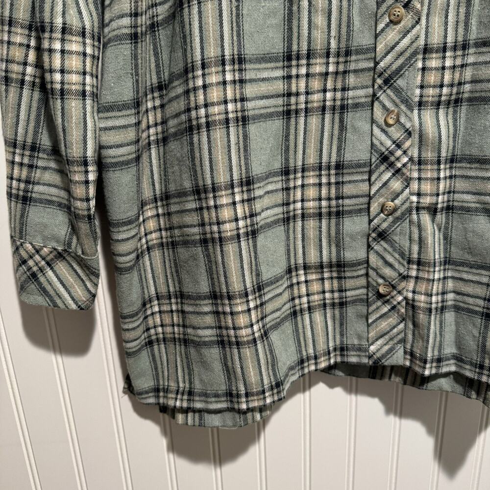 Lovers Friends Gela Oversized Plaid Shirt Sage Green Size Small - Picture 3 of 6